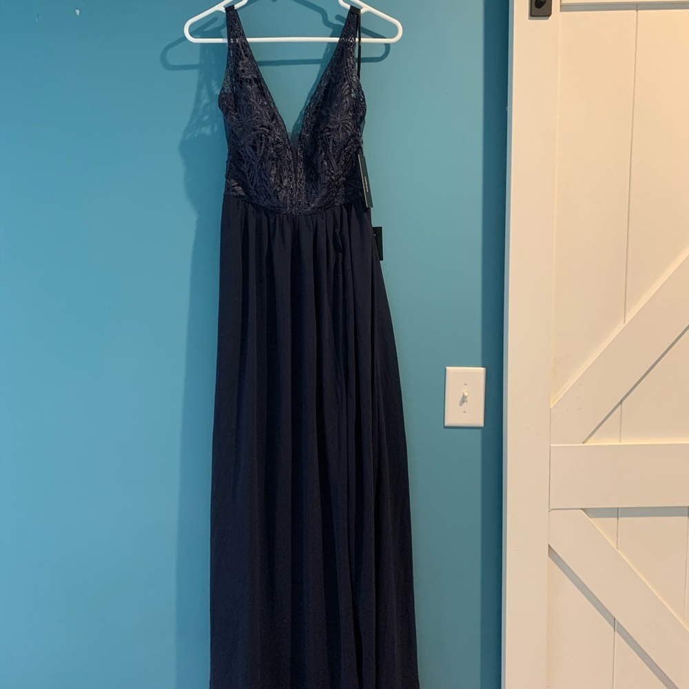 Lulus Melvina Navy Blue Gown